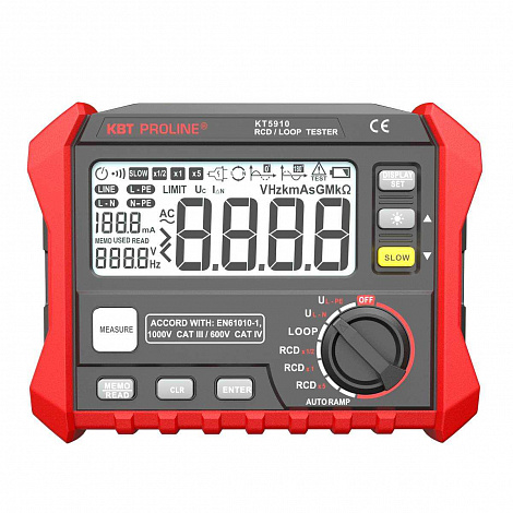 KT 5910 серия PROLINE Тестер параметров УЗО и петли фаза-ноль цифровой